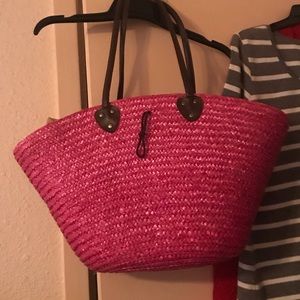 Pink Straw Bag